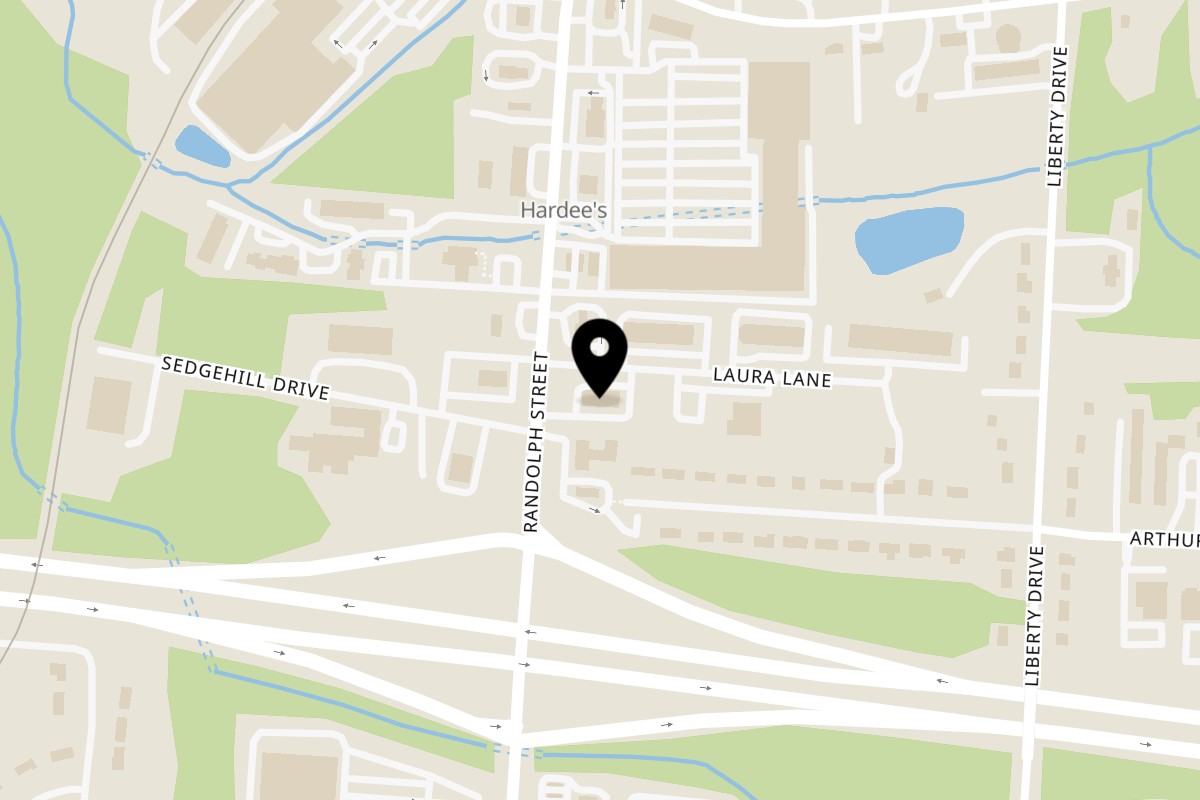 Map showing the location of Sixty Six Grill & Tap House Thomasville on 1037 Randolph St in Thomasville